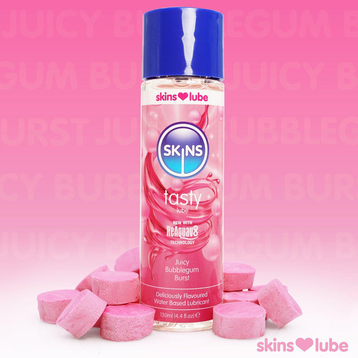 Skins Bubblegum Flavoured Water Based Lubricant - 4.4 fl oz (130ml)